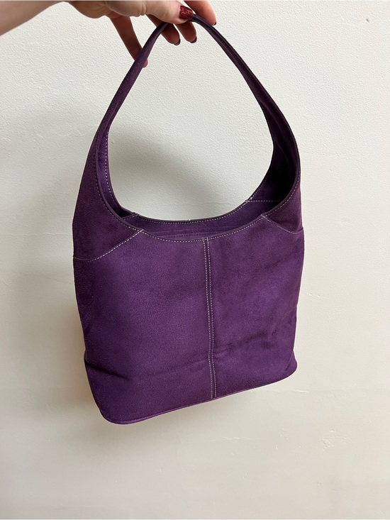Cacharel Handbags - Purple faux  Suede Shoulder Bag - Elegant Everyday Hobo